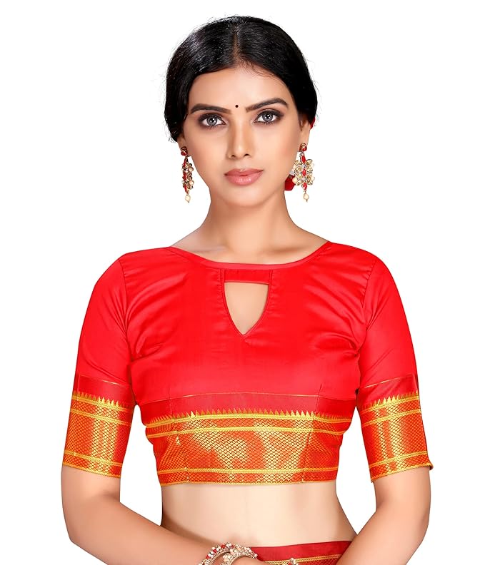 Varkala Silk Sarees Women's Paithani Soft Silk Kadiyal Maharani Saree With Blouse Piece