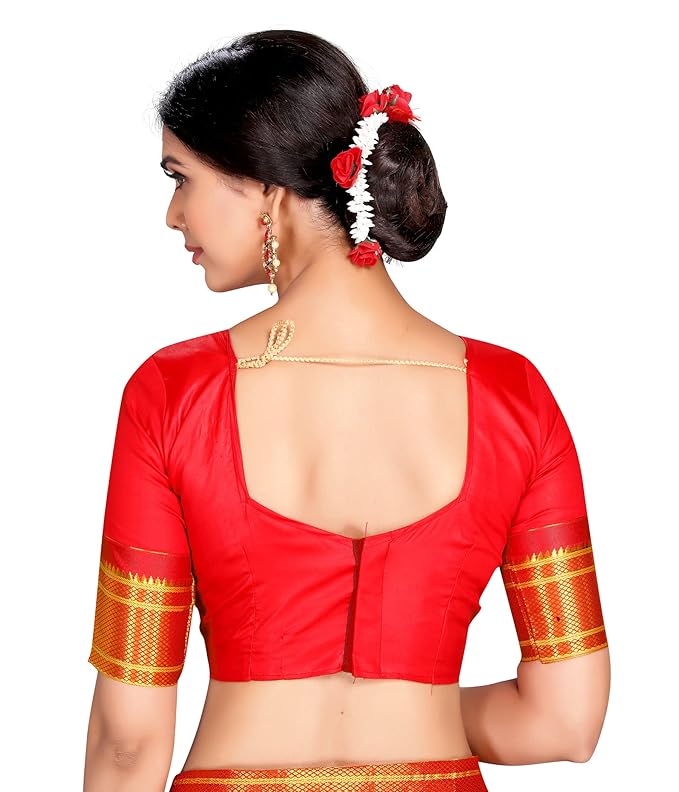 Varkala Silk Sarees Women's Paithani Soft Silk Kadiyal Maharani Saree With Blouse Piece