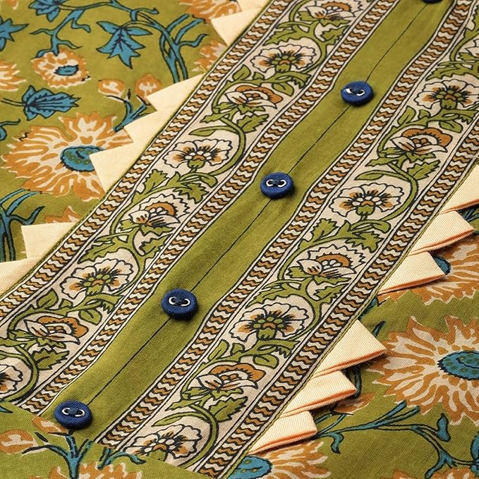 Yash Gallery Women's Cotton Relaxed Fit Anarkali Floral Printed Kurta