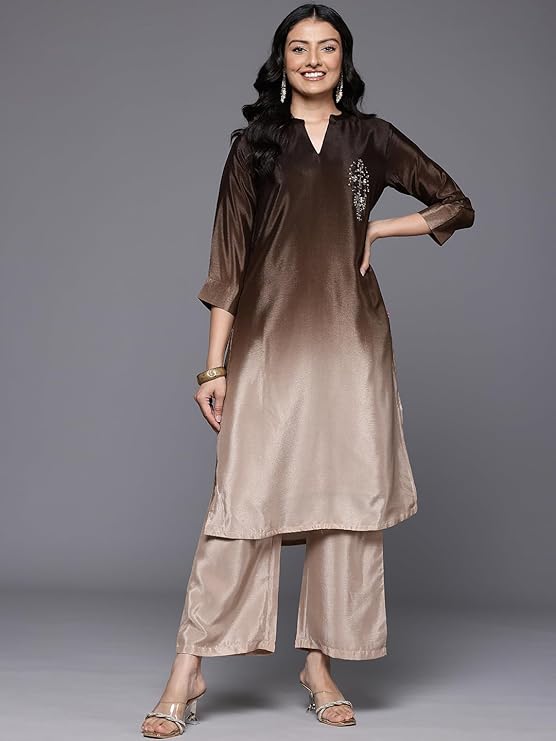 Varanga Women's Silk Blend Solid Regular Kurta – Elegant, Comfortable & Timeless Ethnic Wear