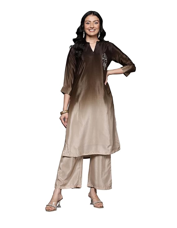 Varanga Women's Silk Blend Solid Regular Kurta – Elegant, Comfortable & Timeless Ethnic Wear