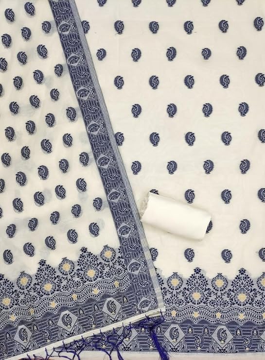 Handloom Banarasi Cotton Unstitched Salwar Suit with Dupatta, 50 Inch Length, Women's Unstitched Salwar Suit Dress Material with Dupatta, Unstitched Sal1600war Suit Set