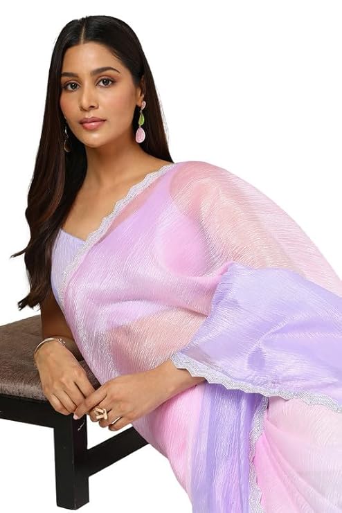 Soch Womens Organza Ombre Saree With Stone Work