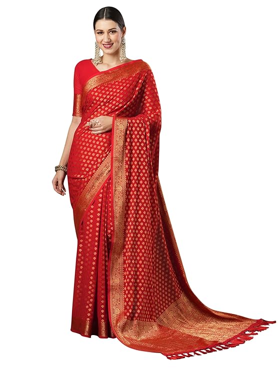 Women's Viscose Ethnic Motif Printed Saree With Unstitched Blouse Piece