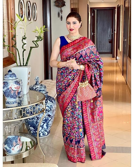 Women's Kanjivaram Pure Soft Silk Handloom Saree Pure Golden Zari With Blouse Piece